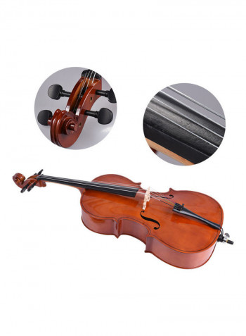 Wooden Cello Gloss Finish Basswood Face Board with Carrying Bag
