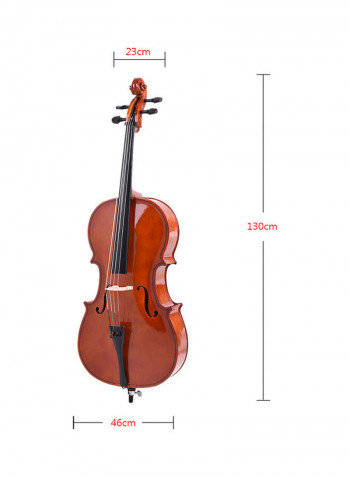 Wooden Cello Gloss Finish Basswood Face Board with Carrying Bag