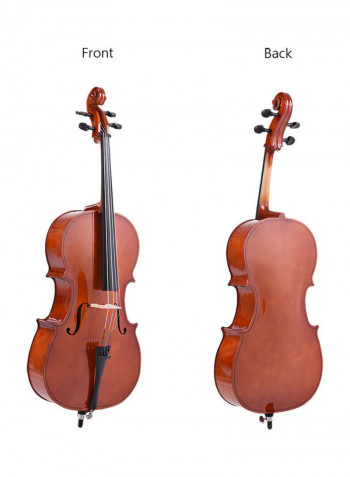 Wooden Cello Gloss Finish Basswood Face Board with Carrying Bag