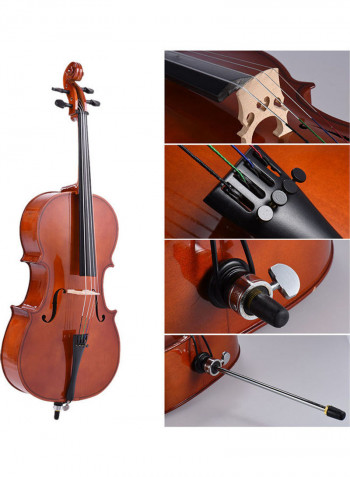 Wooden Cello Gloss Finish Basswood Face Board with Carrying Bag