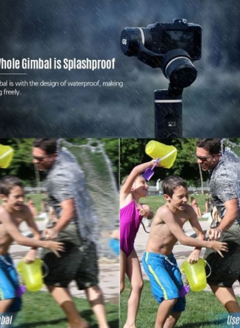 3-Axis Handheld Gimbal Stabilizer For Action Camera Black