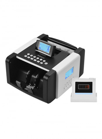 Dual LED Display Automatic Multi Currency Cash Counting Machine Black/White