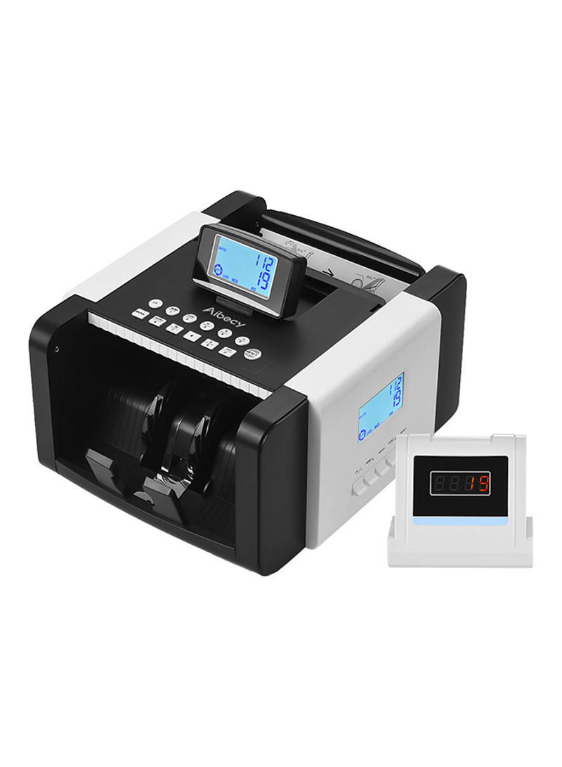 Dual LED Display Automatic Multi Currency Cash Counting Machine Black/White