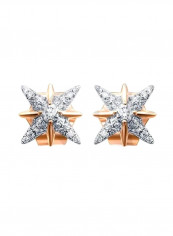 18 Karat Rose Gold 0.25 Carat Diamond Star Studd Earring