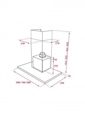 Dsh 985 90Cm Decorative Hood With Touch Control Display And Ecopower Motor 40484202 Silver