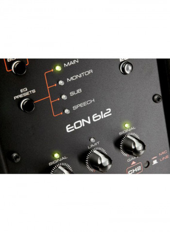 Two-Way Self-Powered Sound Reinforcement Speaker EON612 Black