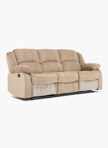 Terrence 3 Seater Fabric Recliner Light Brown L 213 X W 94 X H 97cm