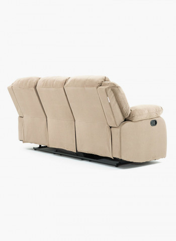 Terrence 3 Seater Fabric Recliner Light Brown L 213 X W 94 X H 97cm