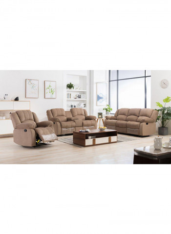 Terrence 3 Seater Fabric Recliner Light Brown L 213 X W 94 X H 97cm