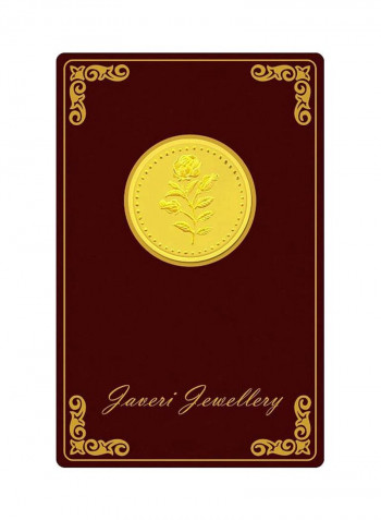 24 Karat 7g Gold Flower Design Coin