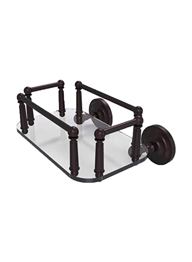 Que New Collection Wall Mounted Glass Tray With Towel Holder Black/Clear