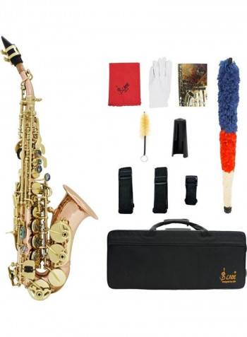 BB Soprano Saxophone Sax Phosphor Instrument with Carry Case