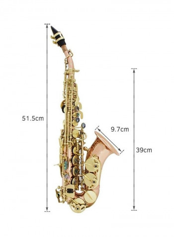 BB Soprano Saxophone Sax Phosphor Instrument with Carry Case