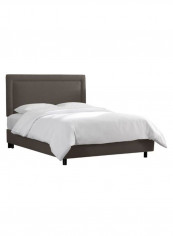 Border Bed Without Mattress Grey 200 x 200centimeter
