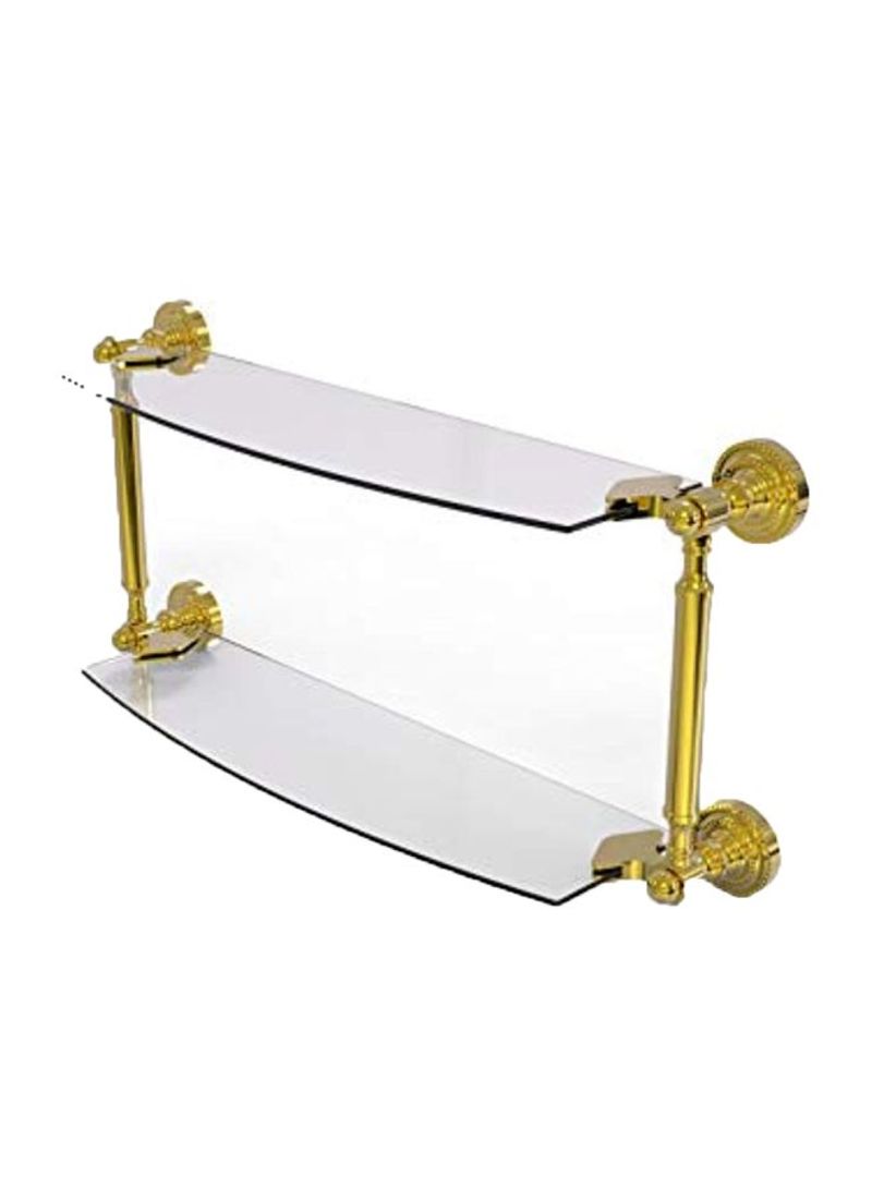 Dottingham Collection Two Tiered Glass Shelf Polished Brass 18inch