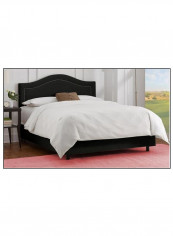 Inset Nail Button Bed Without Mattress Black 180 x 200centimeter