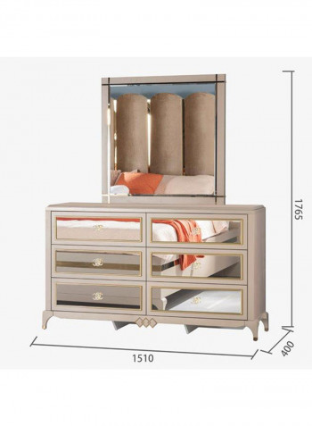 Maynard Dresser With Mirror Beige 147x40x86.5cm