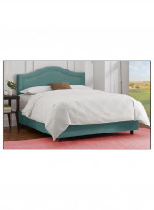 Inset Nail Button Bed Without Mattress Turquoise Blue 180 x 200centimeter