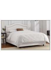 Inset Nail Button Bed Without Mattress White 180 x 200centimeter