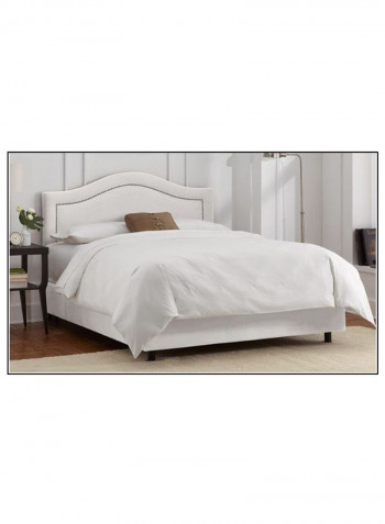 Inset Nail Button Bed Without Mattress White 180 x 200centimeter