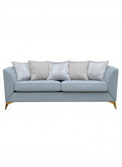 3 Seater Zadie Fabric Sofa Blue 210x93x82cm
