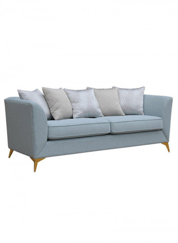 3 Seater Zadie Fabric Sofa Blue 210x93x82cm