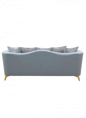 3 Seater Zadie Fabric Sofa Blue 210x93x82cm