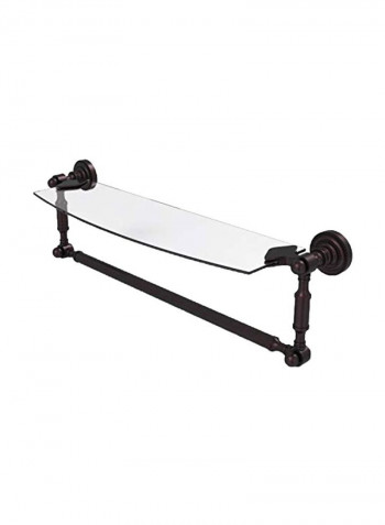 Glass Shelf With Towel Bar Brown 18inch