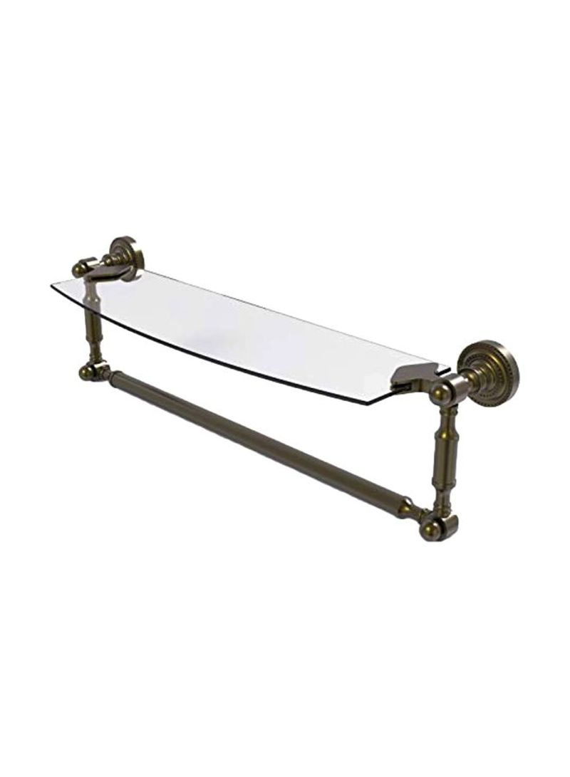 Glass Shelf With Towel Bar Clear/Silver