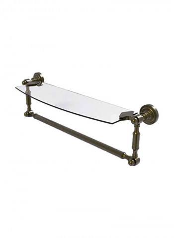 Glass Shelf With Towel Bar Clear/Silver