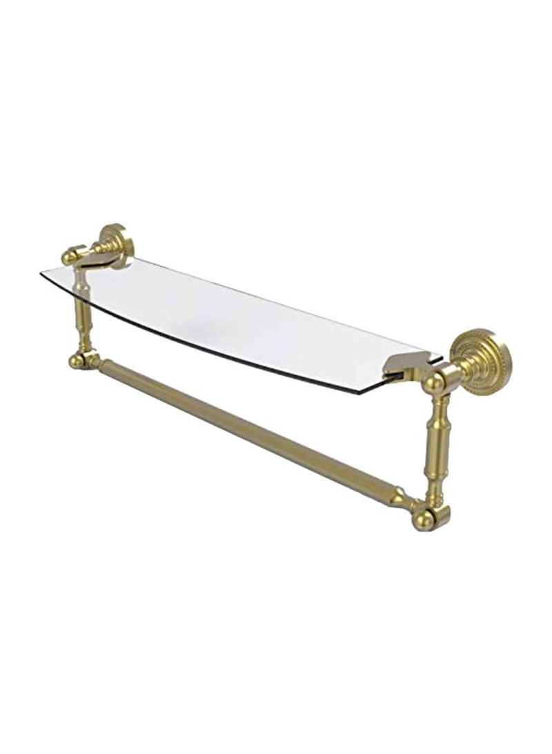 Glass Shelf With Towel Bar Gold/clear 18x5inch