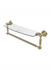 Glass Shelf With Towel Bar Gold/clear 18x5inch
