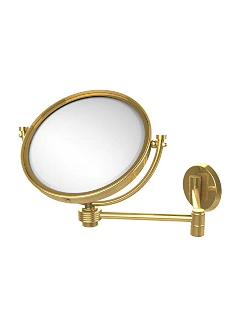 Wall Mounted Extending 5x Magnification With Groovy Accent Make-up Mirror Gold 8inch