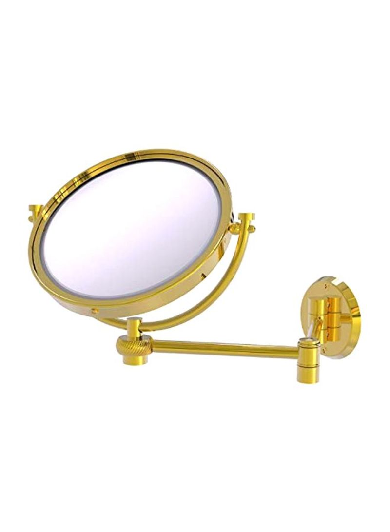 Wall Mounted Mirror With 5X Magnification Gold 8inch