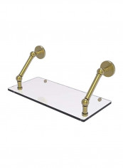 Prestige Skyline Collection Floating Glass Shelf Gold/Clear 18inch