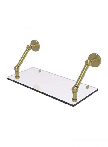 Prestige Skyline Collection Floating Glass Shelf Gold/Clear 18inch