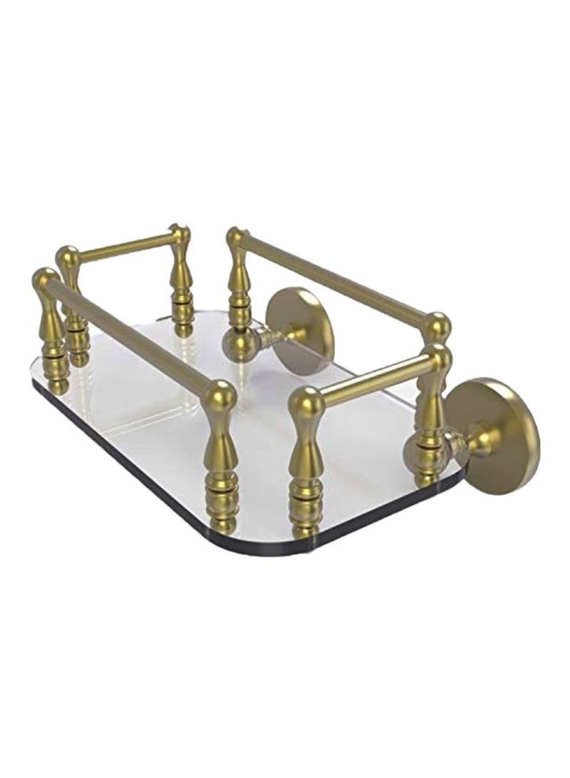Prestige Skyline Collection Wall Mounted Glass Tray Guest Towel Holder Gold/Clear