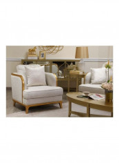 Kingdom Single Seter Sofa White/Golden