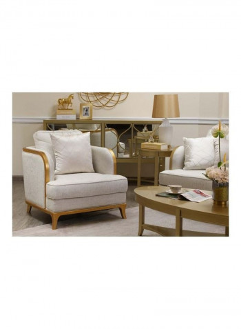 Kingdom Single Seter Sofa White/Golden