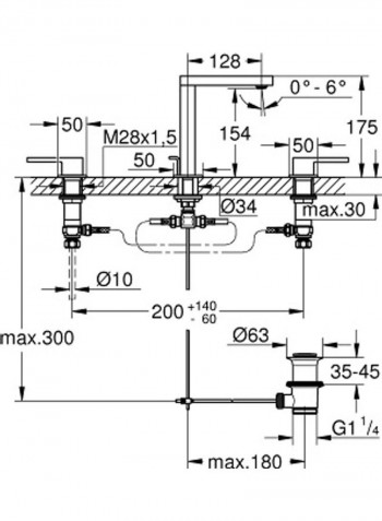 Three-Hole Basin Mixer Set Silver