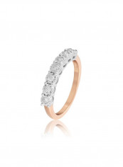 18 Karat Gold Half Eternity Diamond Ring Rose Gold
