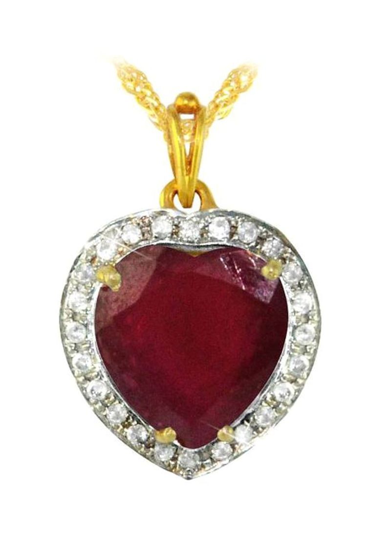 18 Karat Gold Diamond And Ruby Studded Necklace