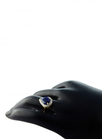 18K Gold Genuine Drop Cut Ruby Diamonds Ring 0.12 Carat