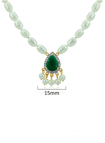 18 Karat Gold Diamond Studded Royal Indian Emerald Necklace