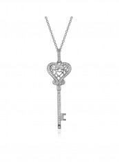 18 Karat Gold Heart Shape Key Pendant