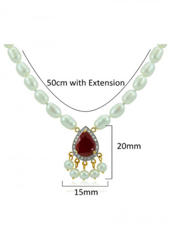 18K Gold Diamonds Royal Indian Ruby Necklace