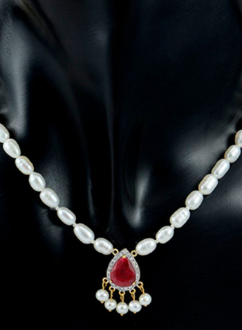18K Gold Diamonds Royal Indian Ruby Necklace