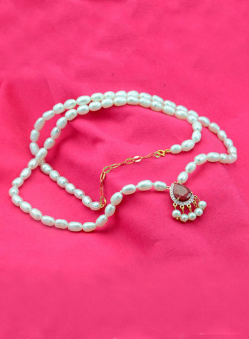18K Gold Diamonds Royal Indian Ruby Necklace
