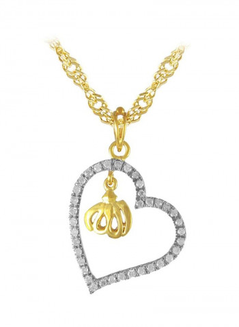 18 Karat Gold Diamond Studded Heart Necklace