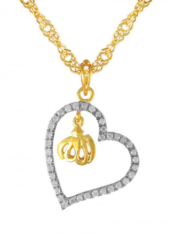 18 Karat Gold Diamond Studded Heart Necklace